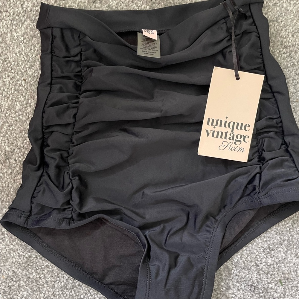 Unique Vintage Black Swim Bottoms